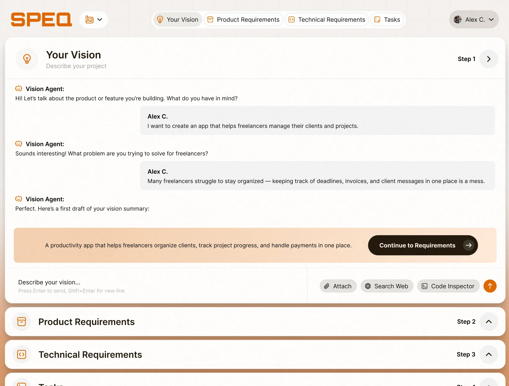 SPEQ Vision Interface